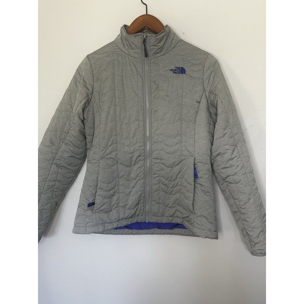 The North Face Women’s Gray Quilted Full Zip Heathered Jacket M